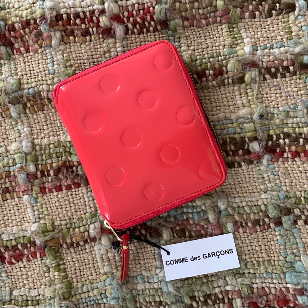 NWT Comme des Garçons Embossed Leather Wallet